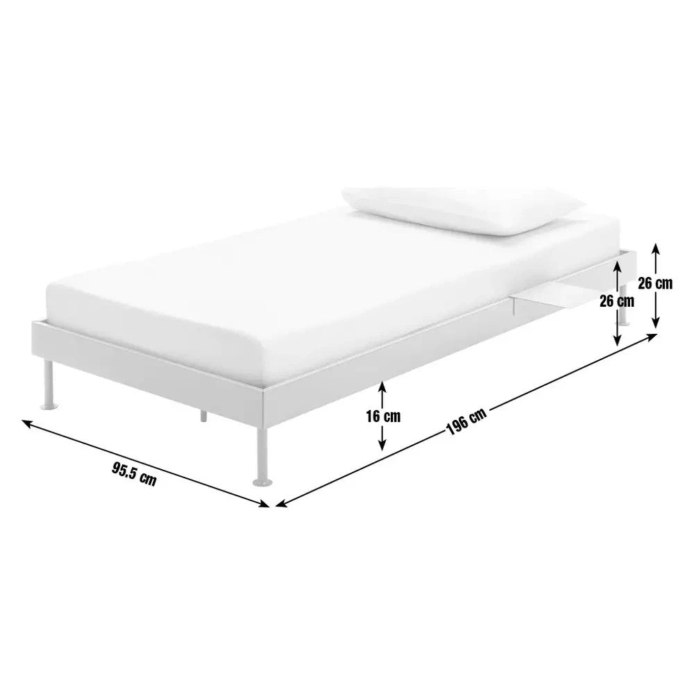 Maddox Single Metal Bed Frame with Bedside Blue | Children's Bedroom Furniture