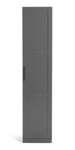 Munich Panelled 1 Door Wardrobe - Anthracite | Tall Slim Storage Cabinet