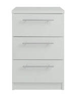 Home Brisbane 3 Drawer Bedside - Grey