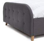 Ashby Ottoman Double Fabric Bed Frame - Grey | Soft Upholstered Comfort Bed