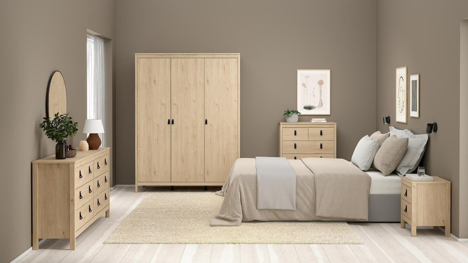 Tvilum Madrid 3 Door Wardrobe - Oak | Organized Living Environment