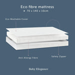 Baby Elegance Travis Baby Cot Bed with Mattress - Grey | Baby cot with mattress
