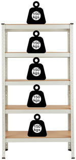 5 Tier Grey Steel Heavy Duty Garage Shelving Unit