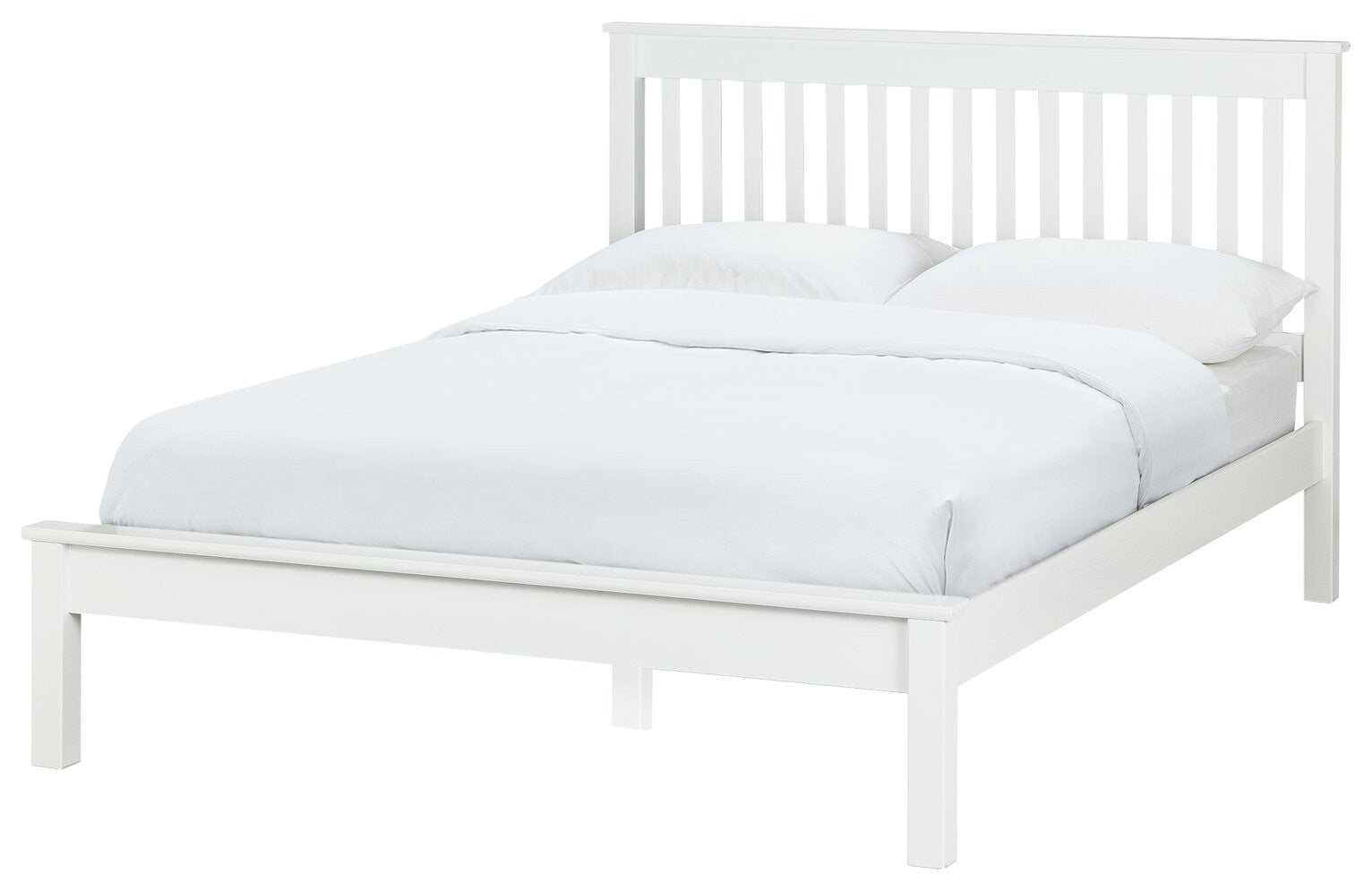 Aspley Kingsize Wooden Bed Frame - White (S)