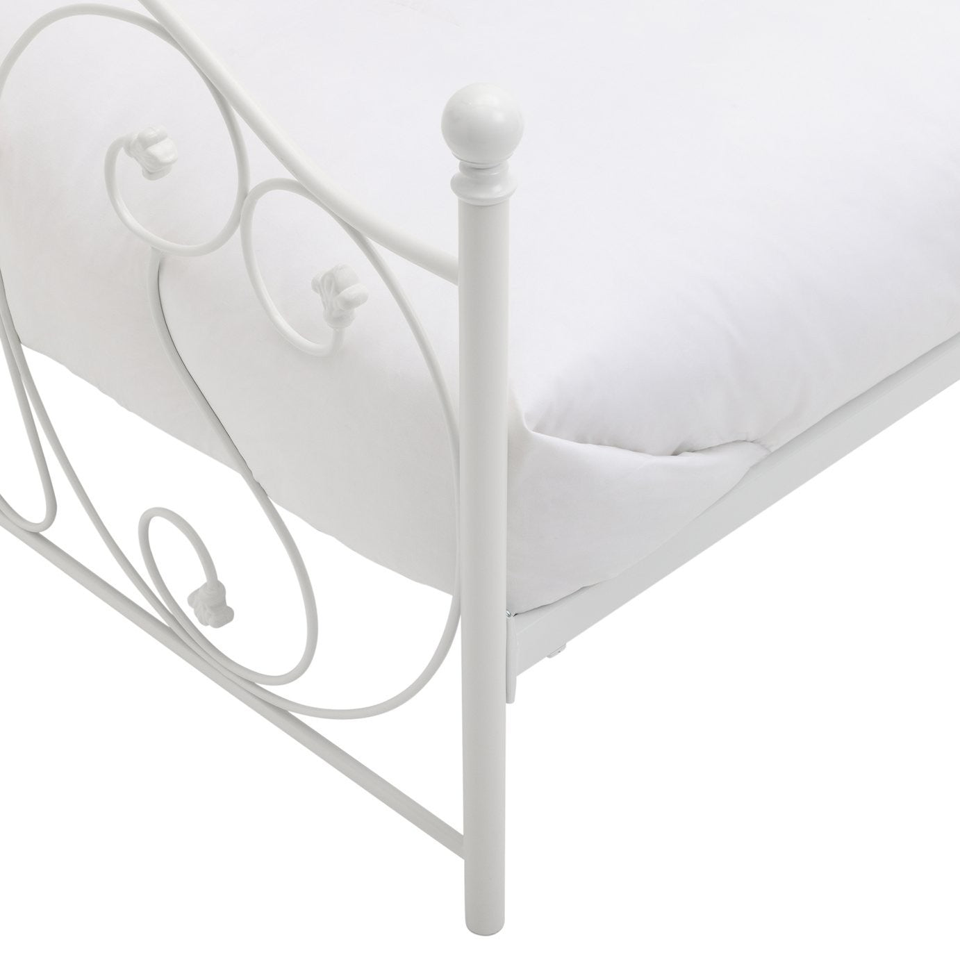 Home Marietta Double Metal Bed Frame - White | Elegant Bedroom Setup