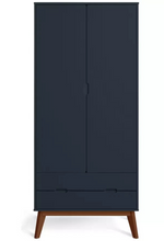Pimlico 2 Door 2 Drawer Wardrobe Blue | Bedroom Storage Closet Furniture