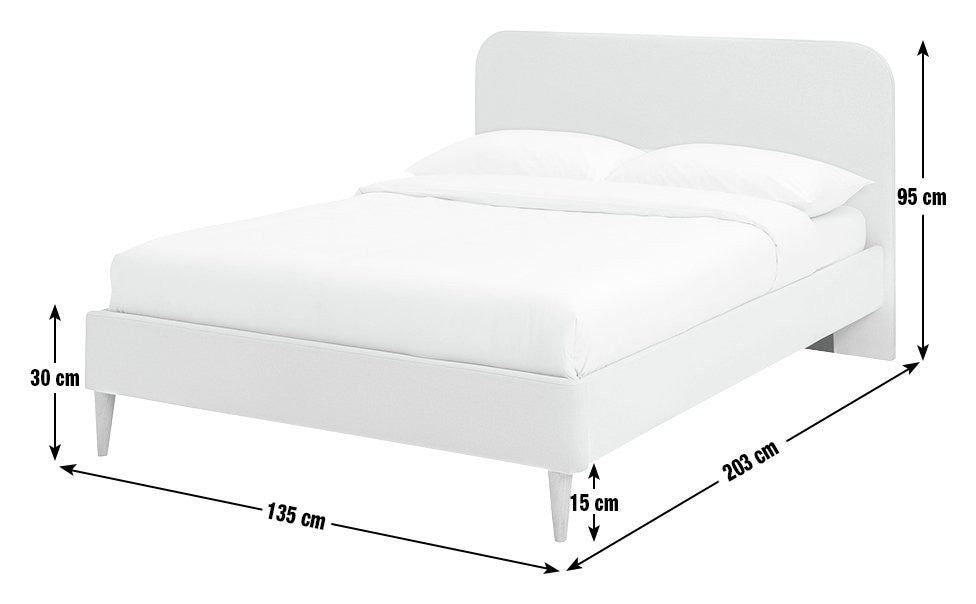 Home Mya Small Double Fabric Bed Frame - Natural | Compact Double Bed