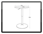 Gas Lift Round Bar Dining Table 2 Seater - Black For Kitchen or Living Room