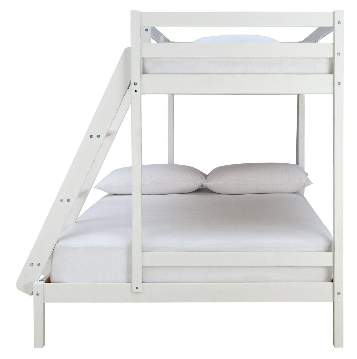 Home Kaycie Triple Bunk Bed Frame - White | Multi Level Sleeping Setup