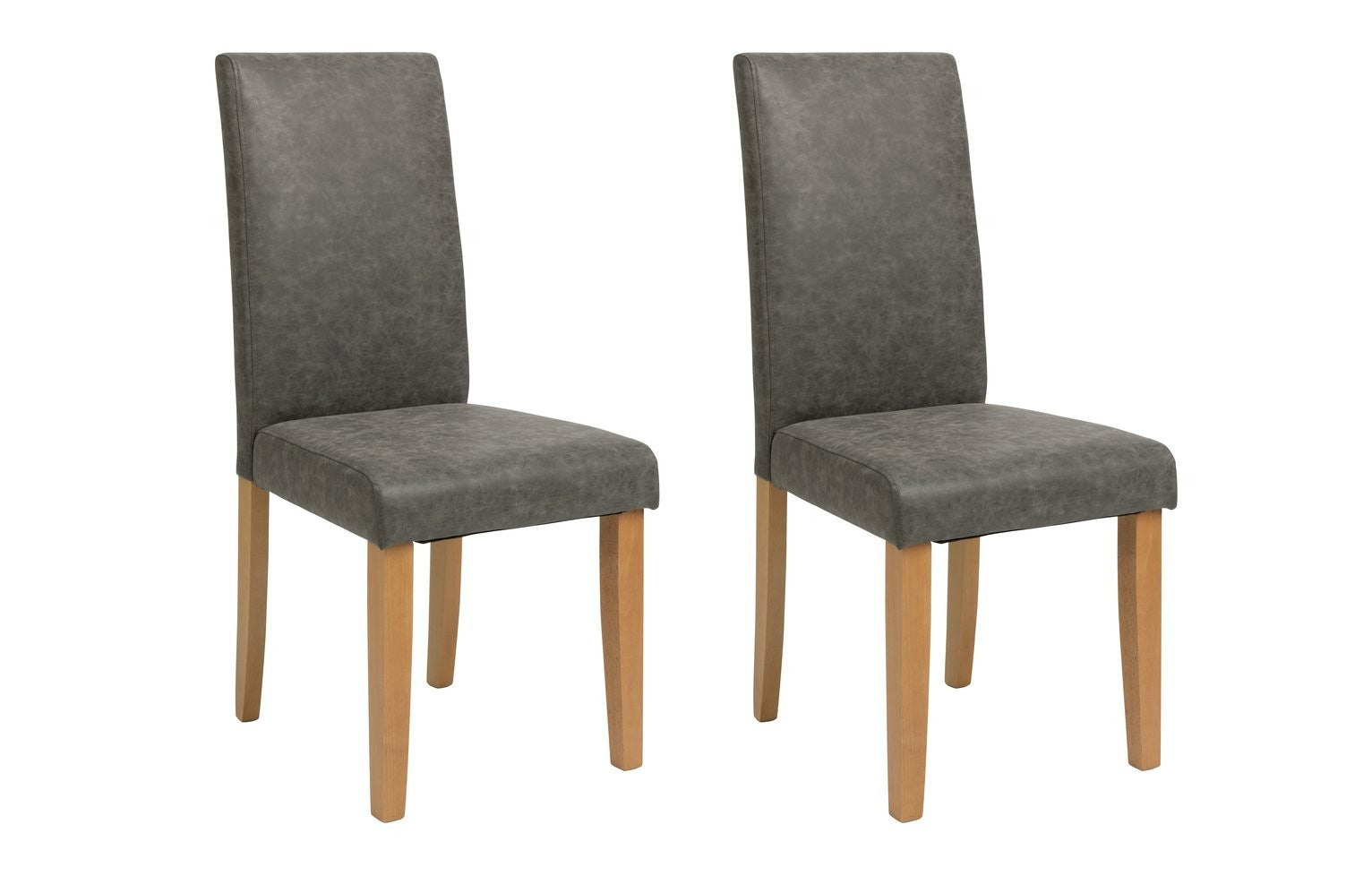 Home Pair of Faux Leather Dining Chair - Charcoal | Set of 2 modern chairs