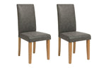 Home Pair of Faux Leather Dining Chair - Charcoal | Set of 2 modern chairs