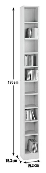 Maine Tall CD and DVD Storage unit - White