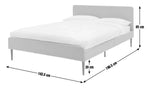 Home Kristopher Double Fabric Bed Frame - Cream | Cream Upholstered Bed Modern