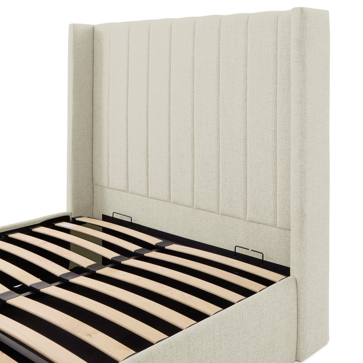 Kempley Double End Lift Ottoman Bed - Cream | Space Saving Sleep Solution