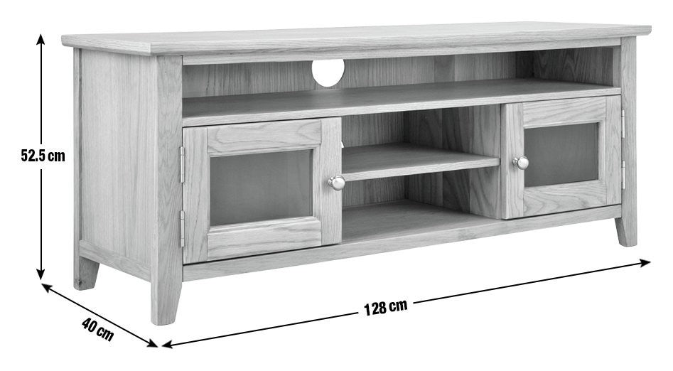 Home Islington 2 Door Oak TV Unit - Natural | Organized Media Space