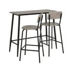 Home Crowe Grey Dining Table & 2 Grey Stools