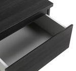 Home Jenson 2 Drawer Bedside Table Black Oak Effect | Bedroom Storage Nightstand
