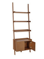 Jessie 2 Door Ladder Shelf - Walnut | Display Shelf with Storage