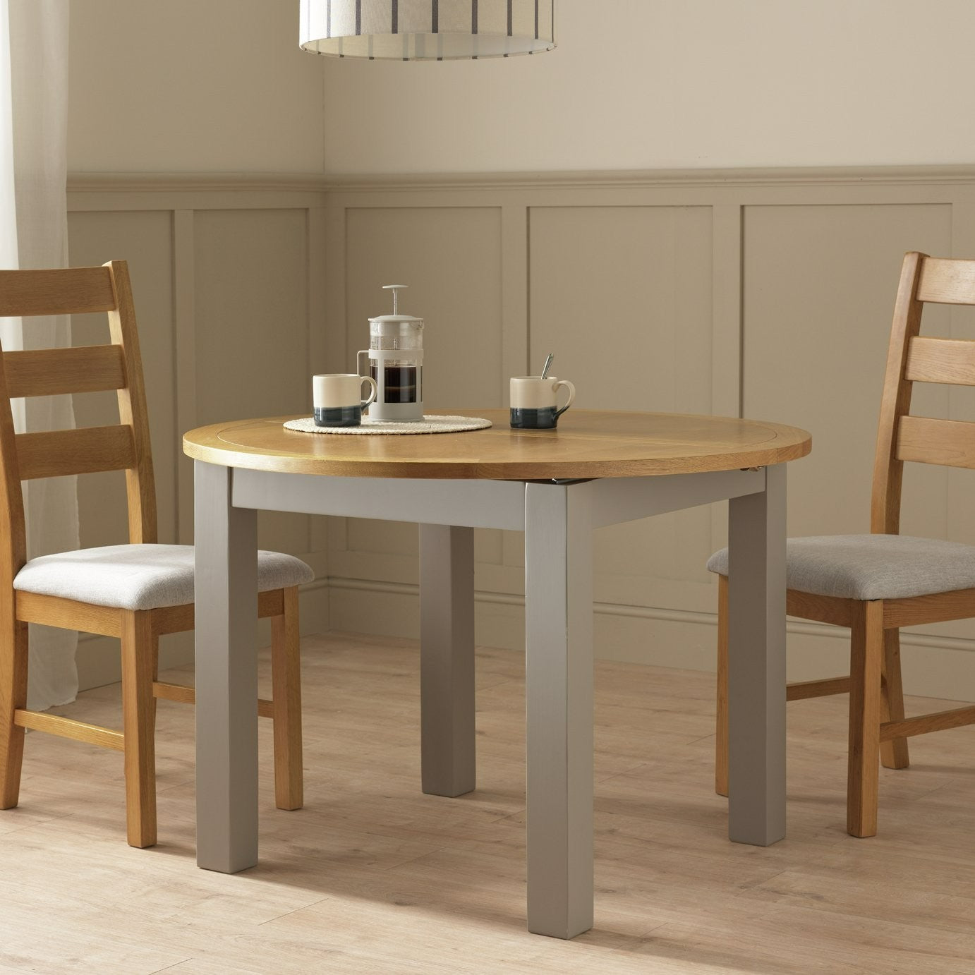 Home Ashwell Extending 4-6 Seater Dining Table - Grey | Expandable Family Dining