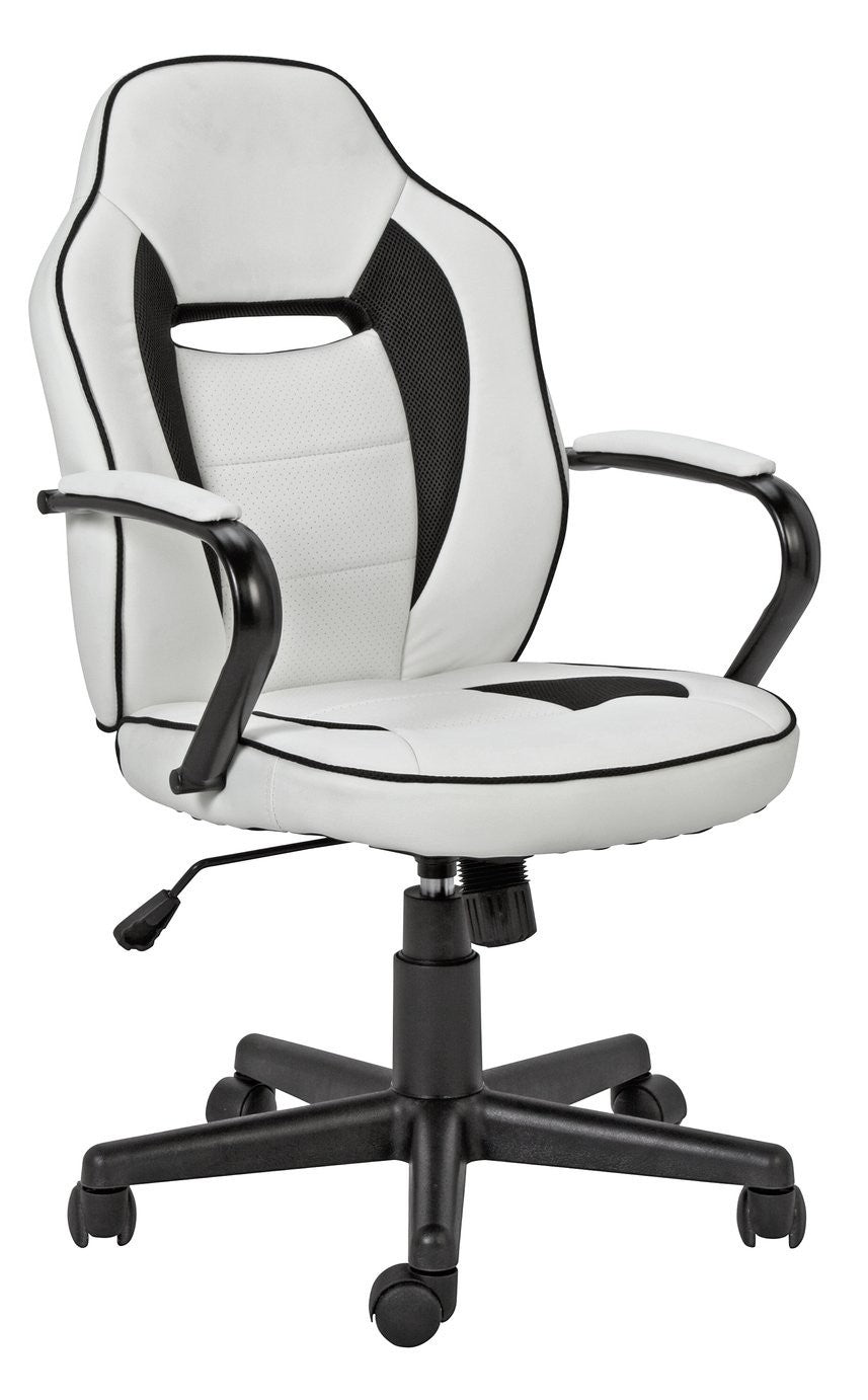 Faux Leather Mid Back Gaming Chair -White & Black | Workspace Coolness Quality