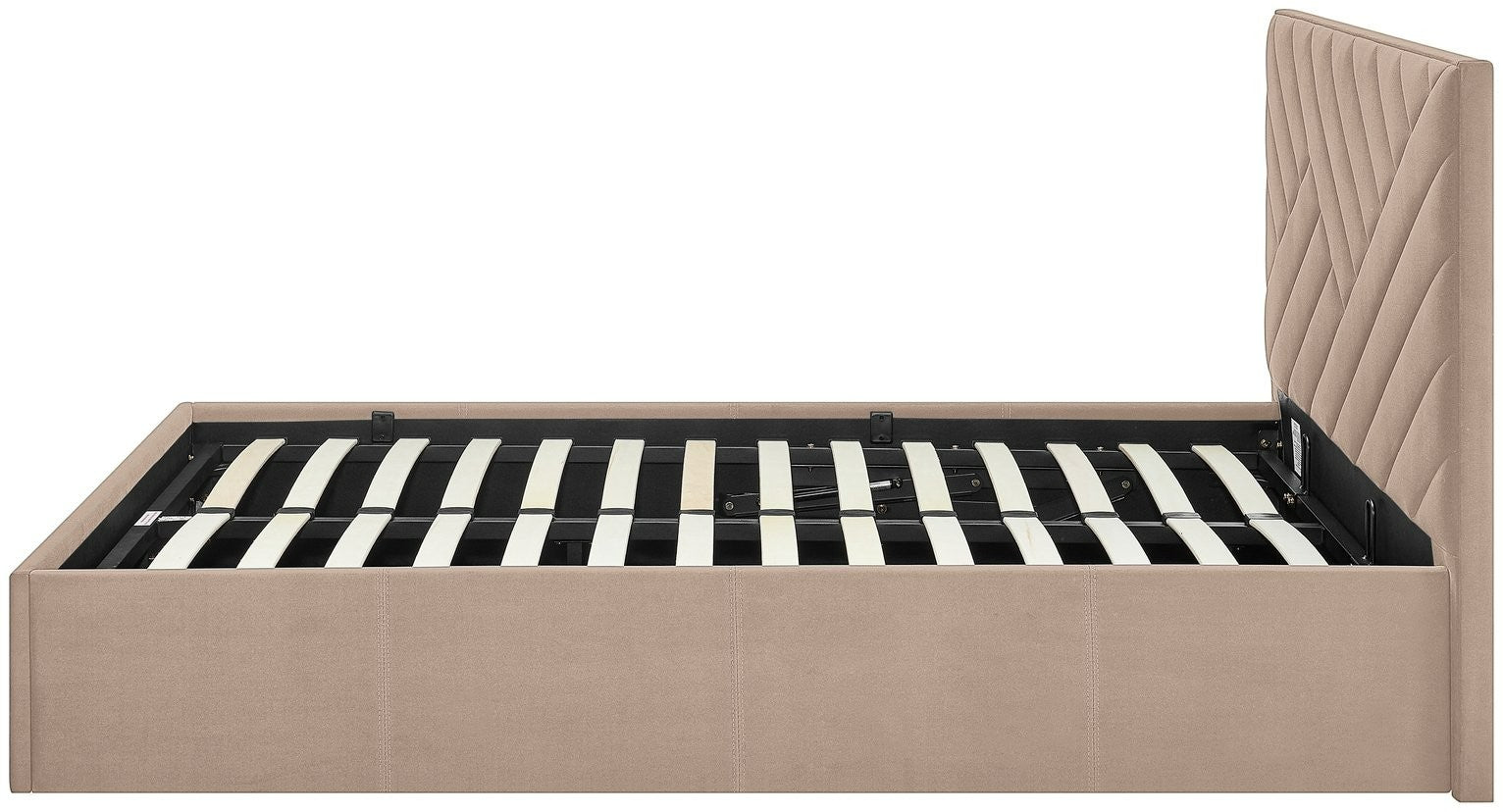 Home Luca End Lift Small Double Ottoman Bed - Latte | Storage bed small double