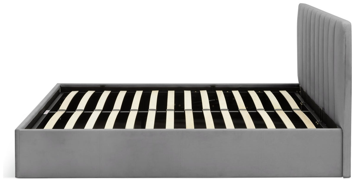 Home Pandora Kingsize End Lift Ottoman Bed - Grey | Cozy Bedroom Atmosphere