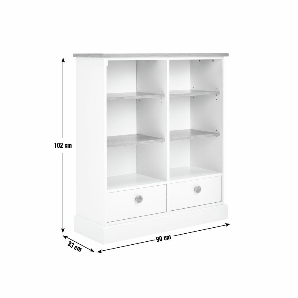 Home Winchester 2 Drawer Shelving Unit - Cream | Multi-purpose shelving unit