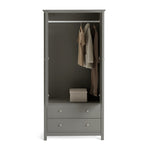 Brooklyn 2 Door 2 Drawer Wardrobe - Grey | Fashion Clothing Organization