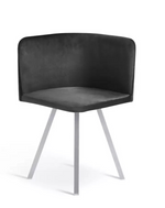 Home Elsie Chrome Dining Table & 4 Charcoal Chairs | Modern Dining Room Furnitur