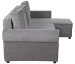 Addie Velvet Reversible Storage Sofa Bed - Grey