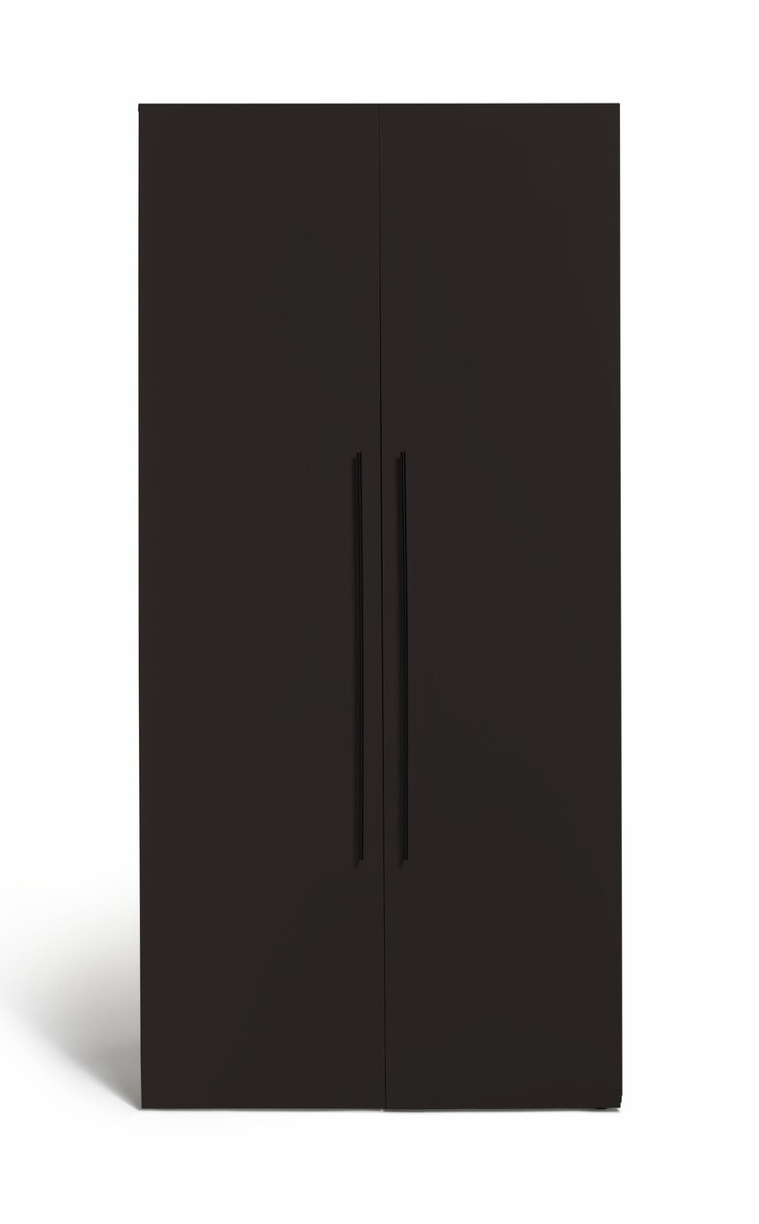Atlas 2 Door Wardrobe - Black & Brown (B Grade)