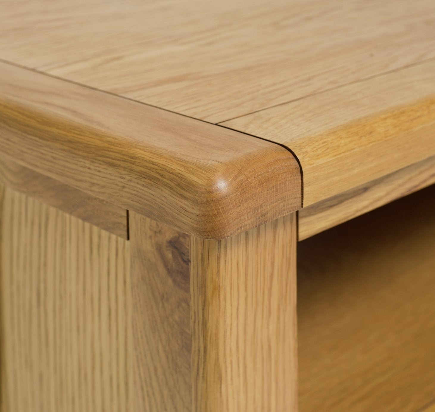 Home Kent 2 Drawer Corner Oak TV Unit - Natural | Space Saving Media Setup