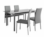 Lido Extending Grey Dining Table & 4 Grey Chairs | Flexible Seating Arrangement
