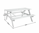 Home Wooden 4 Seater Picnic Table - White | Outdoor Patio Furniture for Backyard