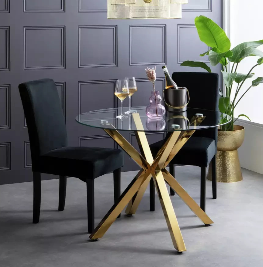 Home Alice 4 Seater Dining Table - Gold