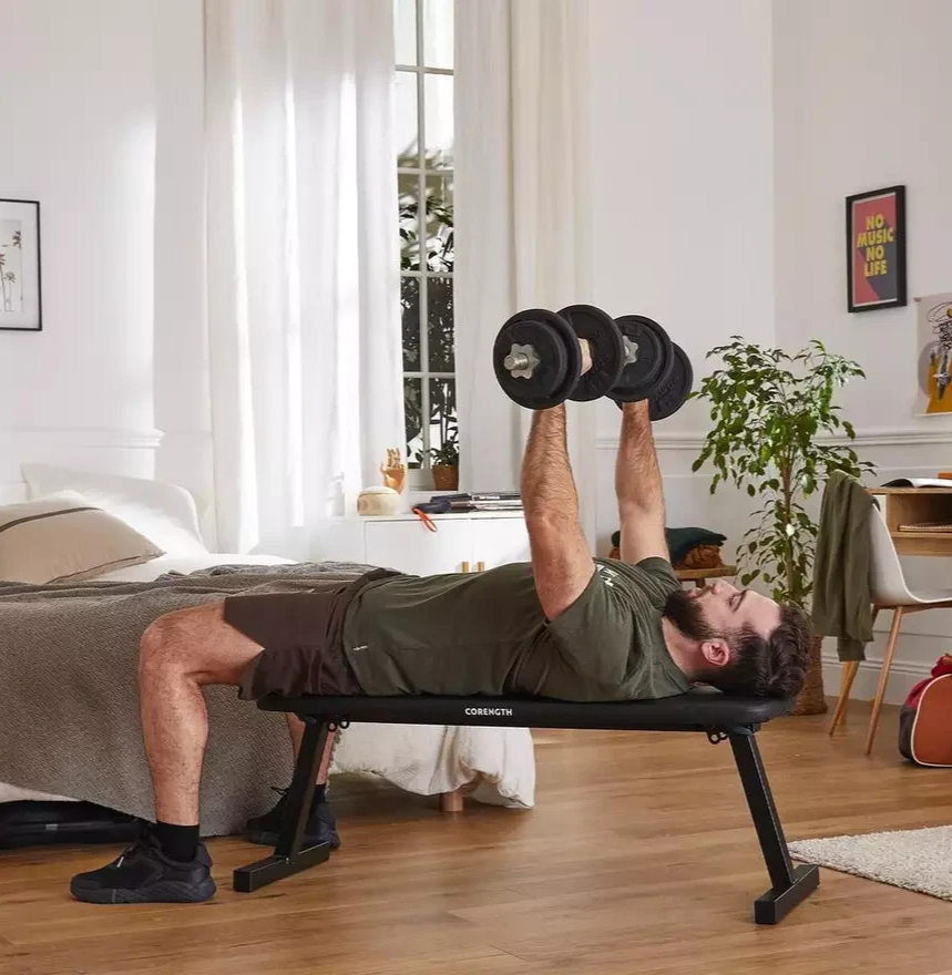 Decathlon 100 Foldable Exercise Bench 200kg Capacity | Home Gym Workout Bench