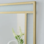 Habitat Glass & Brass Ribbed Square Wall Mirror - 60x60cm