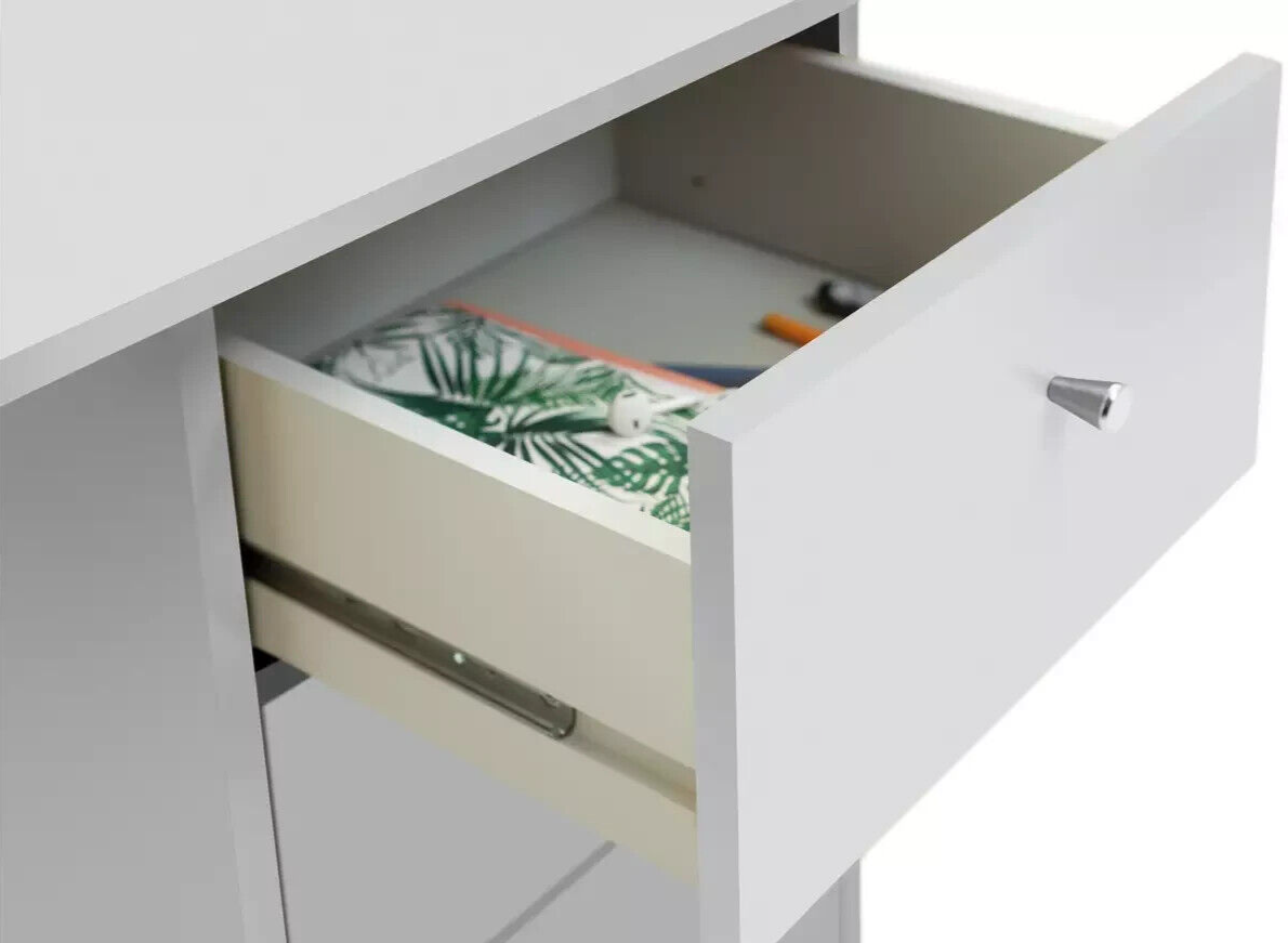 Malibu 3 Drawer Office Desk - White