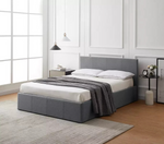 Home Heathdon Small Double Ottoman Bed Frame Grey | Upholstered Storage Bed Bedr