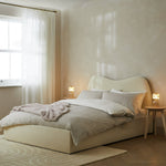 Orton Double Fabric End Lift Ottoman Bed - Natural | Cozy Room Interior