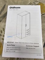 Oldham 2 Door 3 Drawer Wardrobe - Walnut ( B Grade )
