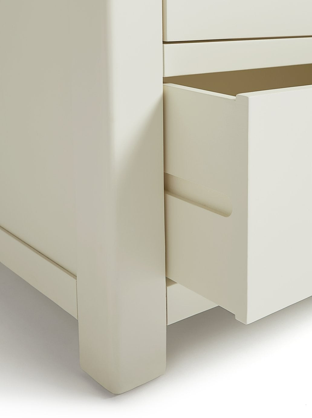 Home Kent 4 Wide Chest of Drawer - Cream and Oak | Cream Chest with Oak Top