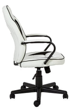 Faux Leather Mid Back Gaming Chair -White & Black | Workspace Coolness Quality