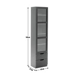 Compton 1 Door Glass Display Cabinet - Black