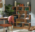 Habitat Cubes Wide Boockase - Oak Effect | Wooden Storage Shelving Unit Living
