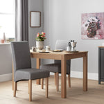 Pair of Midback Skirt Tweed Fabric Dining Chairs | Elegant Kitchen Accent
