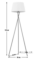 Cortillo Base Only Tripod Floor Lamp Black | Modern Standing Floor Light Home