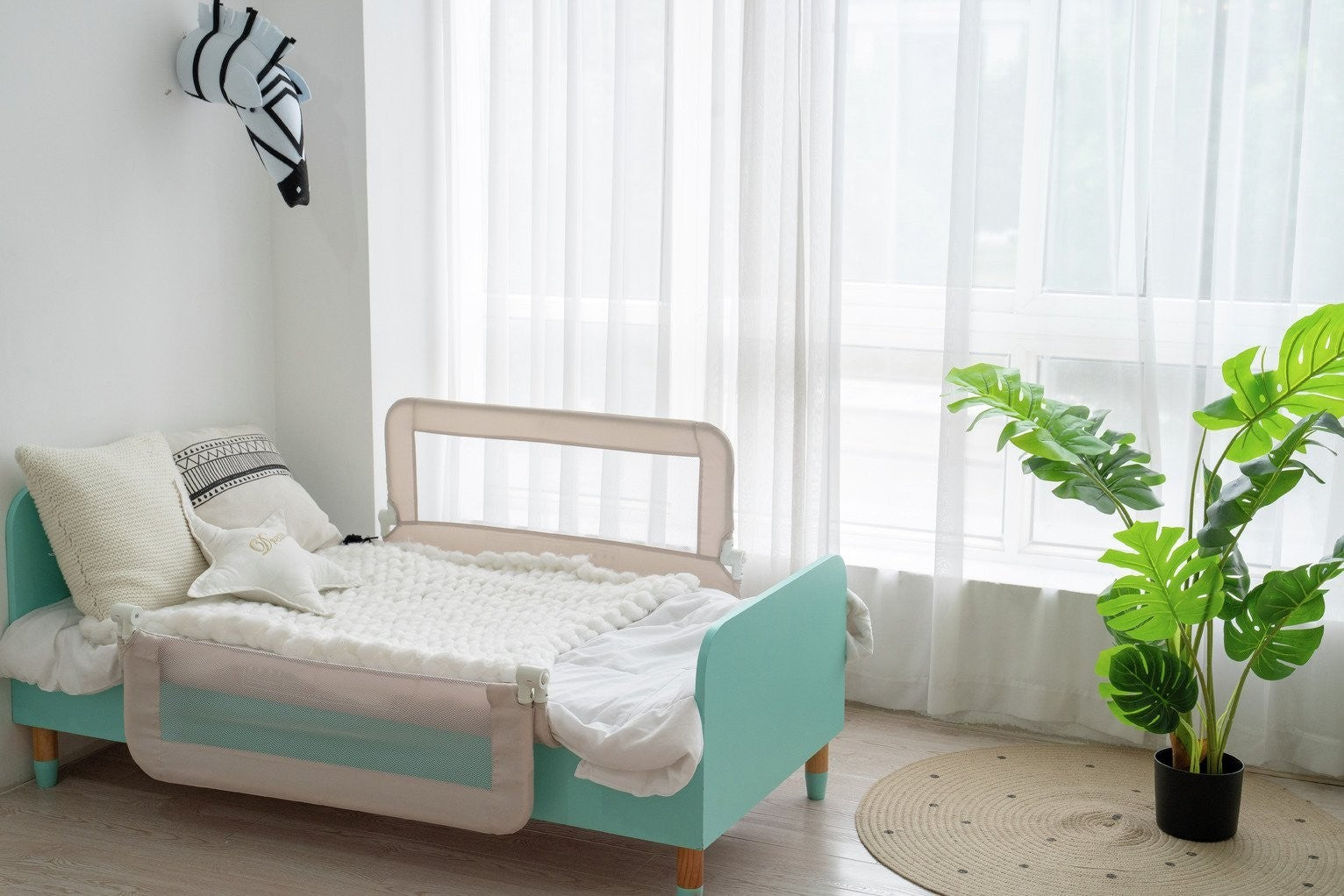 Cuggl Double Bed Rail Grey Modern Design