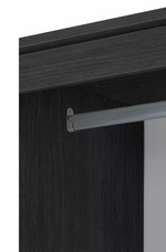 Malibu 4Dr 3 Drw Mirror Wardrobe-Black Oak Effect | Dark Wood Look