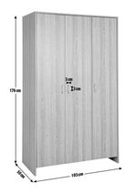 Home Seville 3 Door Wardrobe - Grey Oak Effect | Triple wardrobe